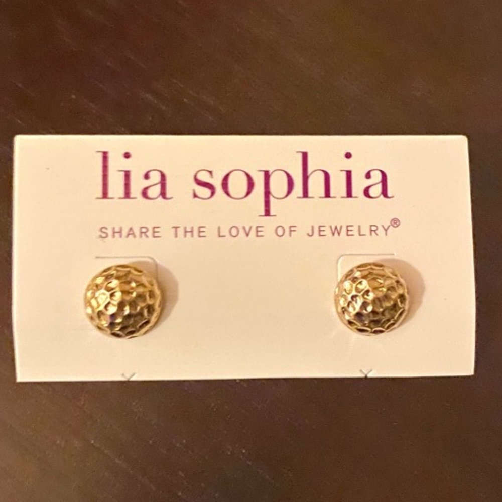 Hammer Gold Studded Earrings
